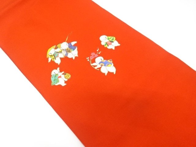 JAPANESE KIMONO / HAND-PAINTED GOSHO DOLL PATTERN NAGOYA OBI